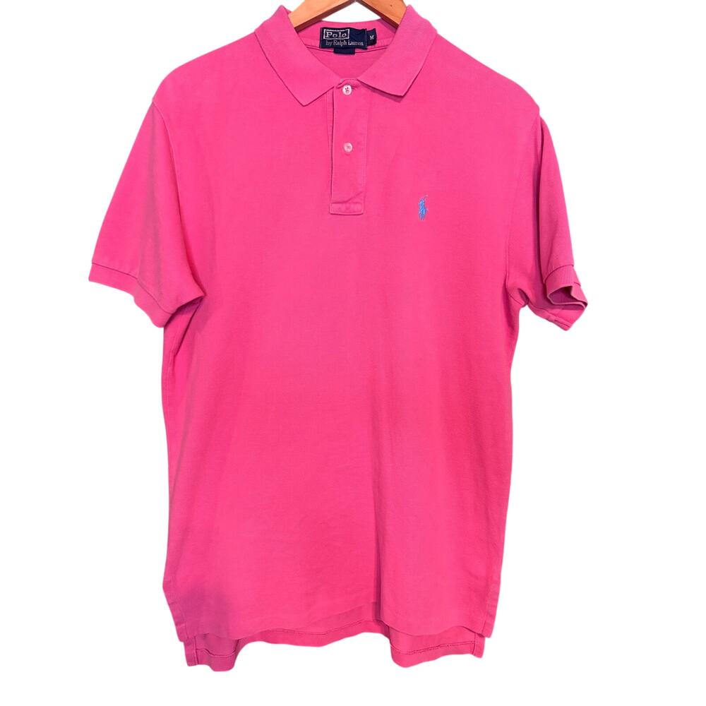 Polo By Ralph Lauren Men's Solid Polo With Small Pony Big Top Pink Size M